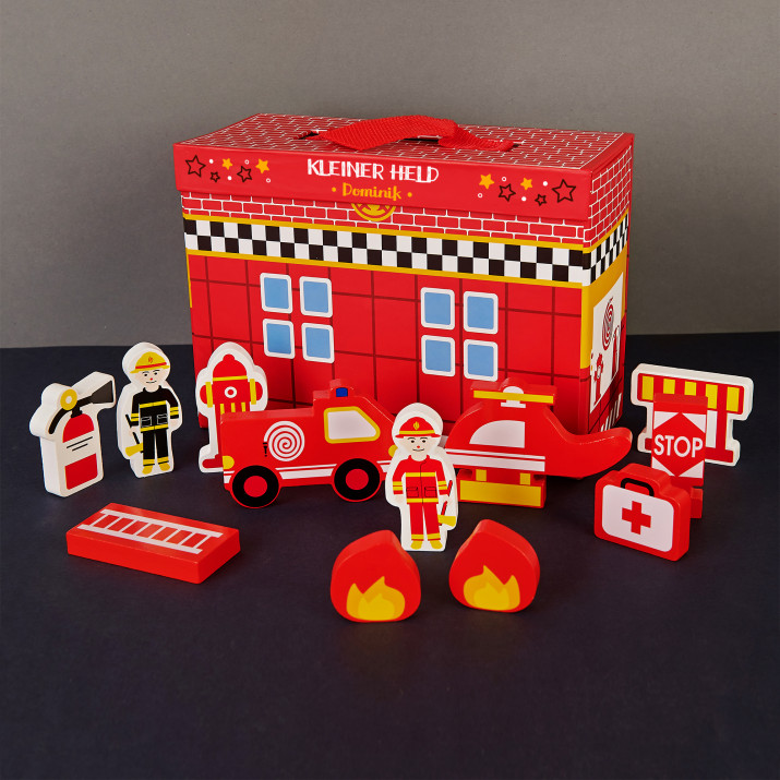 Kleiner Held - Feuerwehr Set aus Holz